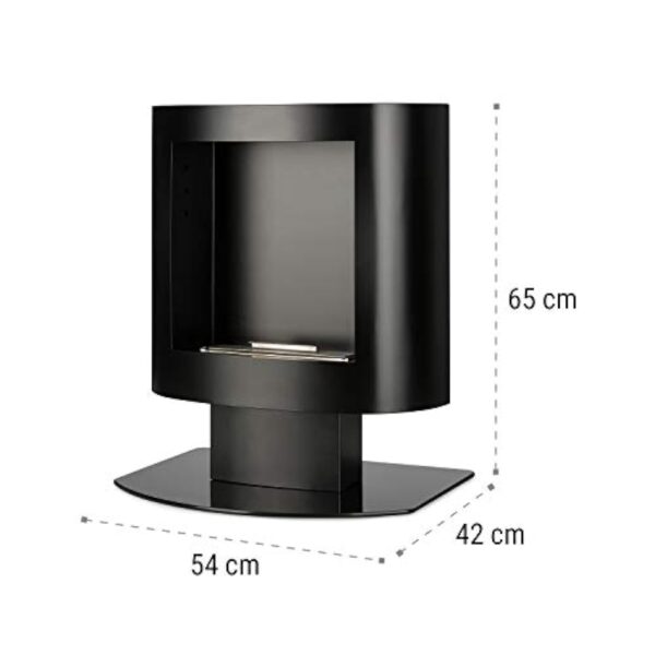 oneConcept Phantasma Tower - Chemine à l'éthanol, Murale ou sur Pied, Solide Platine de Sol, Longue durée de Combustion, Jusqu'à 4 Heures de feu, INOX, sans suie ni fumée, Noir – Image 10