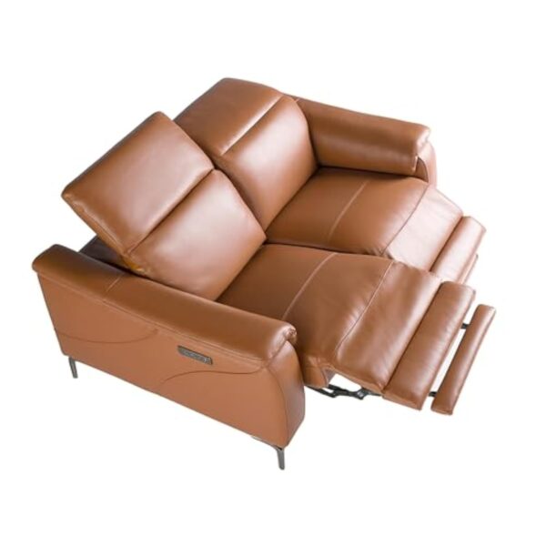 AC ANGEL CERDÁ Canapé Relax 2 Places en Cuir Marron, 154 X 108 X 77 cm - Confort D'avant-Garde avec Systèmes de Relaxation Électriques et Pieds en Acier Inoxydable pour Le Salon Moderne – Image 8