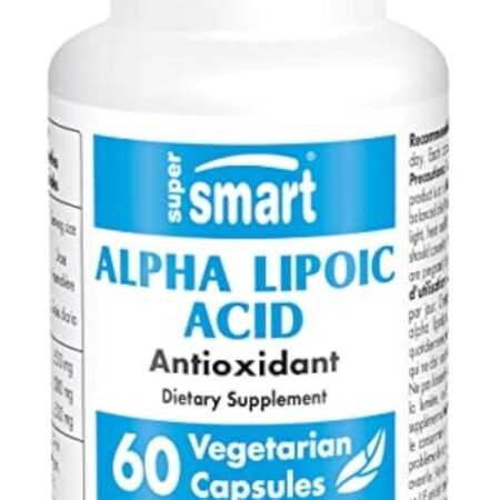 Alpha Lipoic Acid 250 mg - Antioxydant - Anti-Inflammatoire - Anti-âge - Formes R et S en Quantités Egales - Potentialise les Vitamines C et E - Vegan - Supersmart