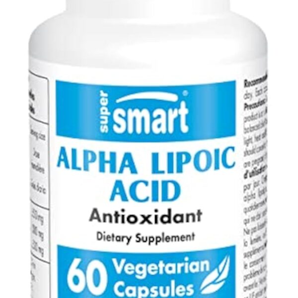 Alpha Lipoic Acid 250 mg - Antioxydant - Anti-Inflammatoire - Anti-âge - Formes R et S en Quantités Egales - Potentialise les Vitamines C et E - Vegan - Supersmart
