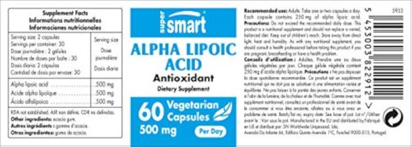 Alpha Lipoic Acid 250 mg - Antioxydant - Anti-Inflammatoire - Anti-âge - Formes R et S en Quantités Egales - Potentialise les Vitamines C et E - Vegan - Supersmart – Image 6