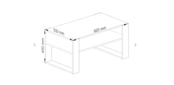 BDW - Table Basse - Table de Canapé avec Étagère Ouverte, Étagère - Table d'Appoint, Lowboard - Salon, Salon - Moderne - Table de Salon - Table Coffre - Matériau Bois - Table TV - Sonoma – Image 5