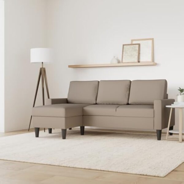 BUDWING Fox Canapé d'angle 3 Places Chaise Longue Reversible Gauche ou Droite (Taupe) – Image 3