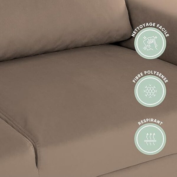 BUDWING Fox Canapé d'angle 3 Places Chaise Longue Reversible Gauche ou Droite (Taupe) – Image 10