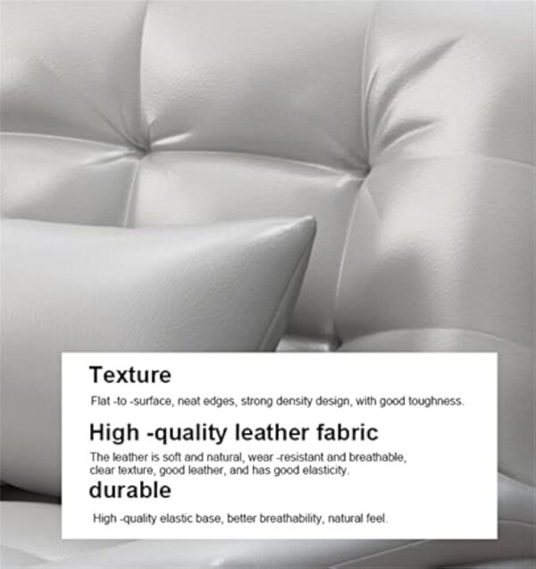 Canapé-lit convertible avec grand espace de rangement, réglable 3 positions d'inclinaison, canapé-lit en tissu de cuir pour salon, chambre à coucher – Image 5