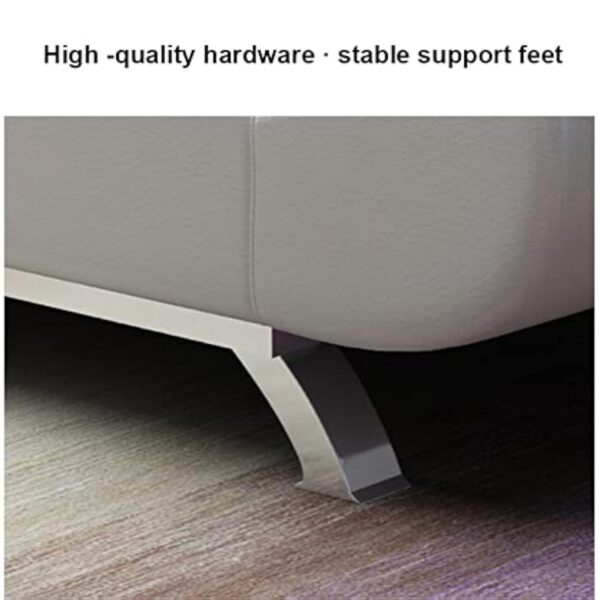 Canapé-lit convertible avec grand espace de rangement, réglable 3 positions d'inclinaison, canapé-lit en tissu de cuir pour salon, chambre à coucher – Image 6