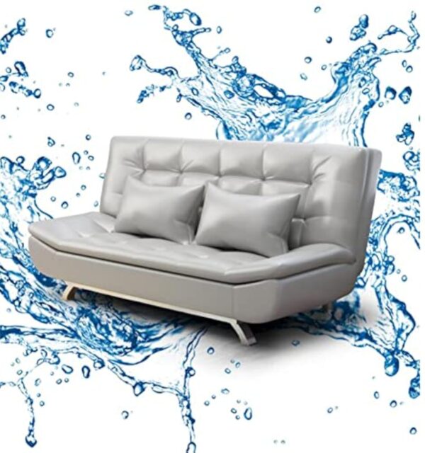 Canapé-lit convertible avec grand espace de rangement, réglable 3 positions d'inclinaison, canapé-lit en tissu de cuir pour salon, chambre à coucher – Image 8