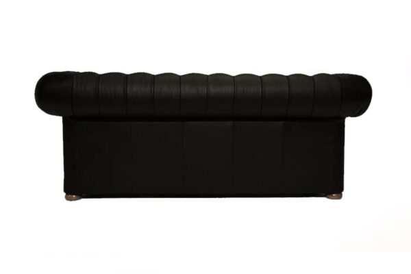 Chesterfield Canapé Classe Cuir | 3 places | Délai de livraison de 2 à 4 semaines (Noir mat) – Image 3