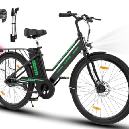 ELEKGO Vélo Électrique, 26" Vélo Électrique, Vélo Électrique Assisté par Pédale avec Batterie De 8.4Ah, 250W, Écran LCD,E Bike Ville, Adulte 35-70KM