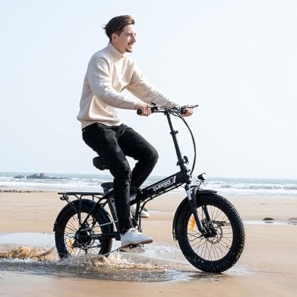 ELEKGO Vélo électrique 20" Gros Pneu 3.0 vélo électrique 36V12Ah Batterie vélo Pliant, 7 Vitesses Transmission vélo de Ville, Moteur 250W VTT pour Adultes – Image 6