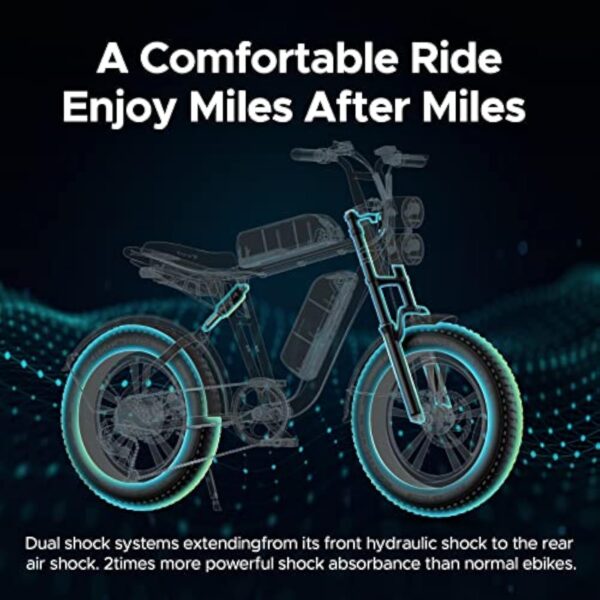 ENGWE M20 Vélo électrique pour Homme avec pneus Fat Tire 20" x 4,0" 48 V 13 Ah Longue portée 50 km à 100 km 7 Vitesses (Vert) – Image 4