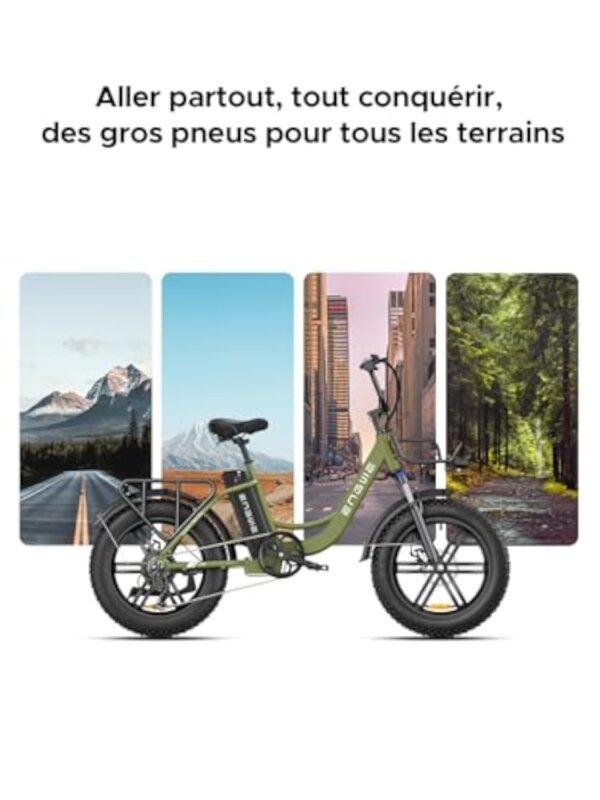ENGWE Velo Electrique Homme 20 Pouces-vélo électrique 48V 13Ah Batterie, VTT Electrique Adulte Homme Shimano 7 Vitesses avec écran LCD, 25km/h avec Moteur 250w, autonomie jusqu'à 120km L20/L20 Boost – Image 4