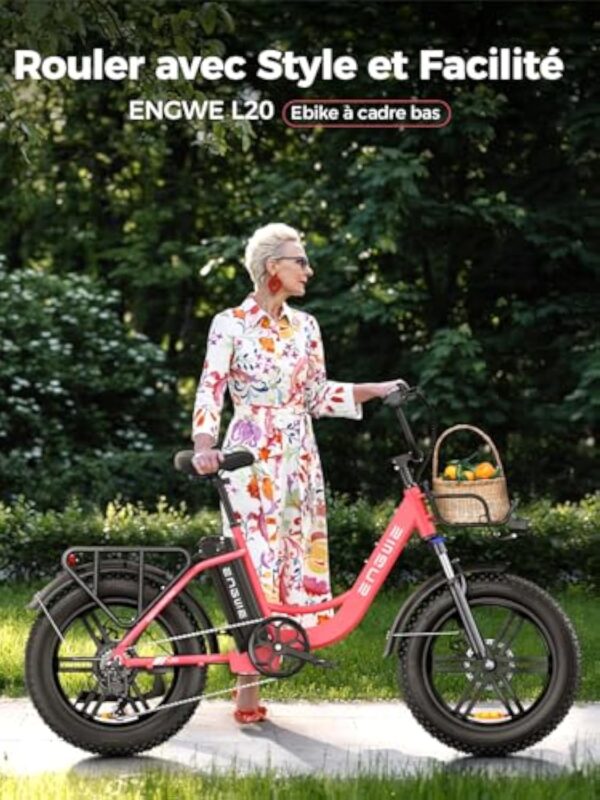 ENGWE Velo Electrique Homme 20 Pouces-vélo électrique 48V 13Ah Batterie, VTT Electrique Adulte Homme Shimano 7 Vitesses avec écran LCD, 25km/h avec Moteur 250w, autonomie jusqu'à 120km L20/L20 Boost – Image 9