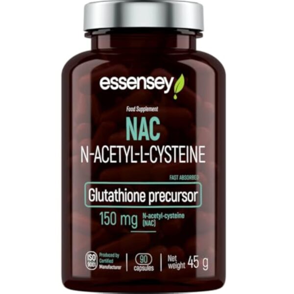 ESSENSEY - N-acétyl-L-cystéine I 150 mg par gélules I 90 gélules I Haute biodisponibilité et tolérance I Végétarien et sans additifs I 90 doses quotidiennes I Facile à avaler I Testé en laboratoire – Image 2