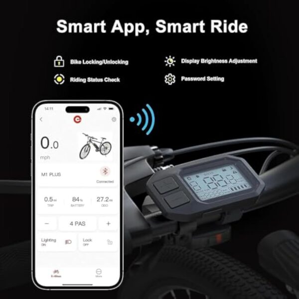 Eleglide Vélos Électrique, M1 Plus Vélo de Montagne électrique 27,5"/29" VTT Électrique Batterie 12,5 Ah, écran LCD, 21 Vitesses, E-Bike Urbain pour Adulte, APP – Image 9