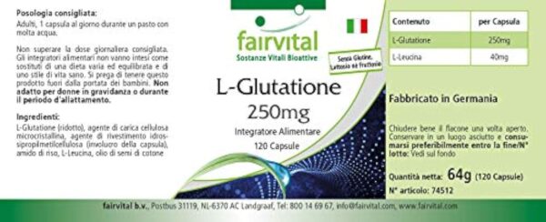 Fairvital | L-Glutathion 250mg - boite de 4 mois - VEGAN - 120 Capsules – Image 7