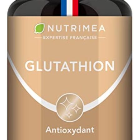 GLUTATHION - Réduit à 98% - Formule avec Précurseurs dont NAC + Vitamine C - Renforce l'Immunité, Antioxydant - Anti-âge, Peau Illuminée - 90 Gélules Vegan - Nutrimea - Fabriqué en France