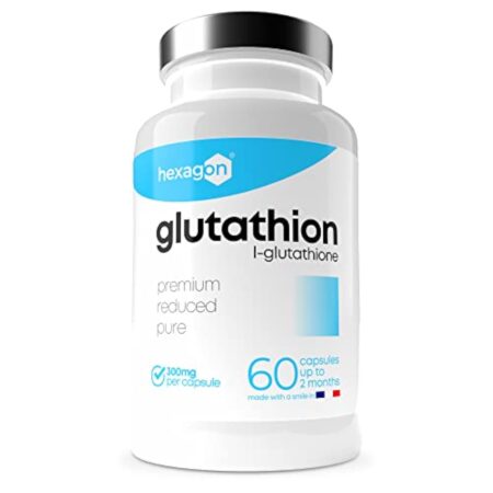 L-Glutathion 300mg - +2 Mois de Cure - Antioxydant & Détoxifiant - Boost Glutathion, Peau Nette - Réduit & Disponible - 60 Gélules Végétales - Vegan - Sans Additifs - Made in France - Hexagon