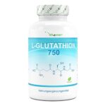 L-Glutathion avec 750 mg par gélule - Premium : glutathion réduit & bioactif issu de la fermentation - 60 gélules - fortement dosé - végétalien