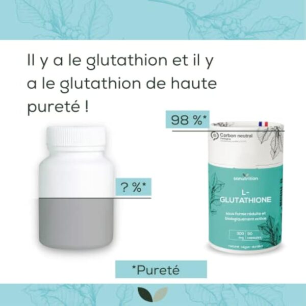 L-Glutathion réduit 300 mg par gélule | 90 gélules | sous forme biologiquement active | hautement dosé | bonne biodisponibilité et tolérance | végétalien | emballage 100% papier – Image 5