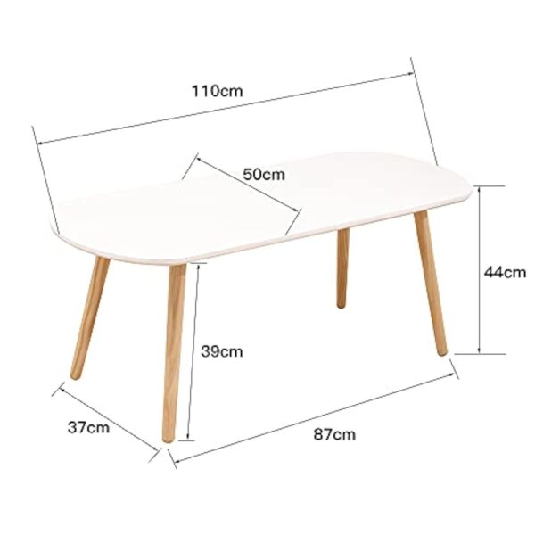 MAYMA Table Basse Blanche,Table de Salon,Table d'appoint,Table de canapé,Table Moderne,Table Basse Bois,Table Basse Scandinaves – Image 3