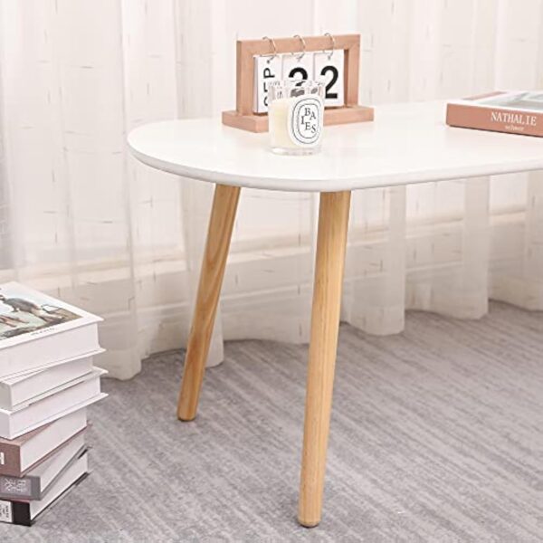 MAYMA Table Basse Blanche,Table de Salon,Table d'appoint,Table de canapé,Table Moderne,Table Basse Bois,Table Basse Scandinaves – Image 7