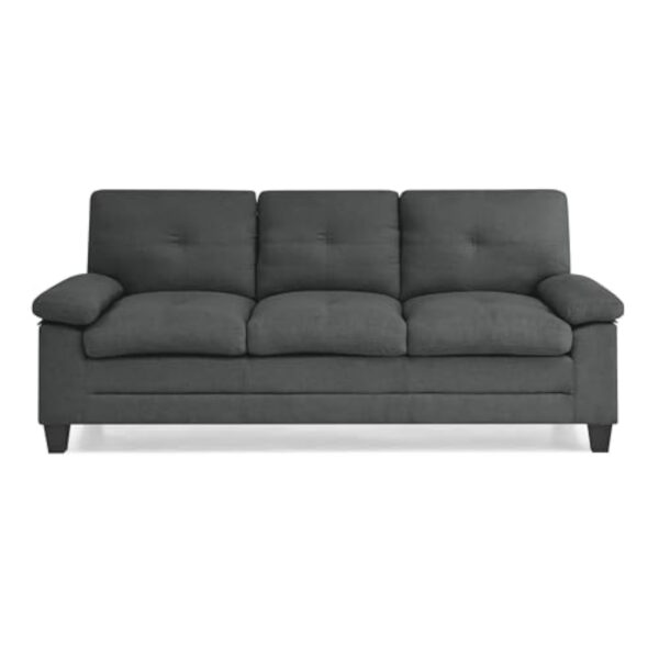 Mobilier-Deco William - Canapé 3 Places en Tissu Gris foncé