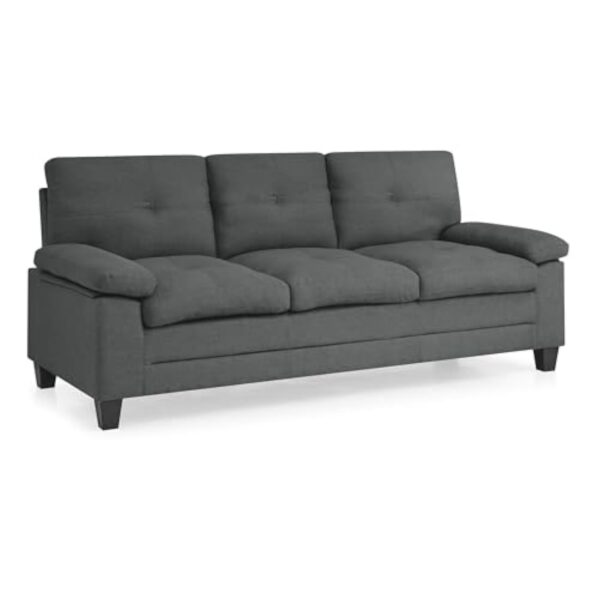 Mobilier-Deco William - Canapé 3 Places en Tissu Gris foncé – Image 3
