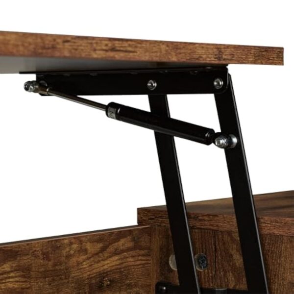 Relaxdays Table Basse Pliable, 2 Compartiments latéraux, Support Salon avec rangements, Industriel, 45x108x40 cm, Marron – Image 7