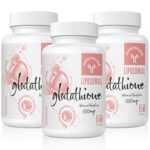 Supplément de glutathion liposomal 1000mg, capsules molles de glutathion réduit avec vitamine C, sans gluten, sans OGM et meilleure absorption, 180 gélules