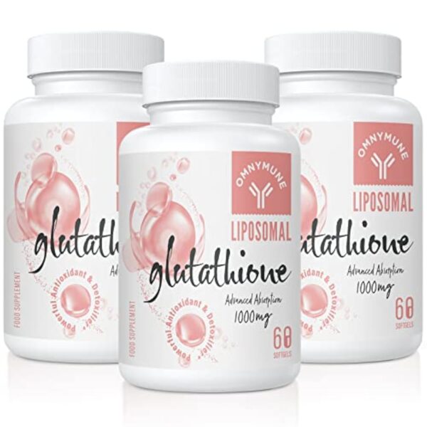 Supplément de glutathion liposomal 1000mg, capsules molles de glutathion réduit avec vitamine C, sans gluten, sans OGM et meilleure absorption, 180 gélules – Image 2