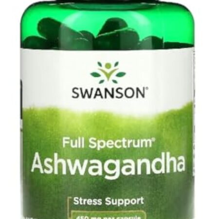 Swanson - Ashwagandha Extract, 450mg | Réduit le Stress & Renforce la Vitalité - 100 Capsules