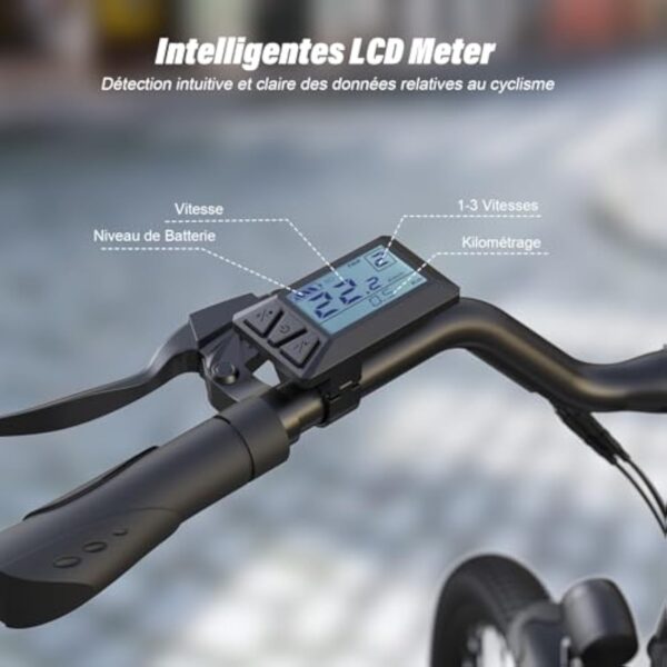 VARUN Vélo Électrique, Velo Electrique Adulte 26 Pouces, Moteur 250W, Batterie Amovible 48V, Autonomie De 80KM, Urban E-Bike avec Pédalage Assisté, 7 Vitesses pour Adulte Homme Femme – Image 5