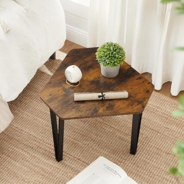 VASAGLE Petite Tables d’appointgigognes, Lot de 3, Bouts de canapé pour Salon, empilable, Robuste, Assemblage Facile, Structure en Acier, Style Industriel, Marron Rustique et Noir LNT14BX – Image 8