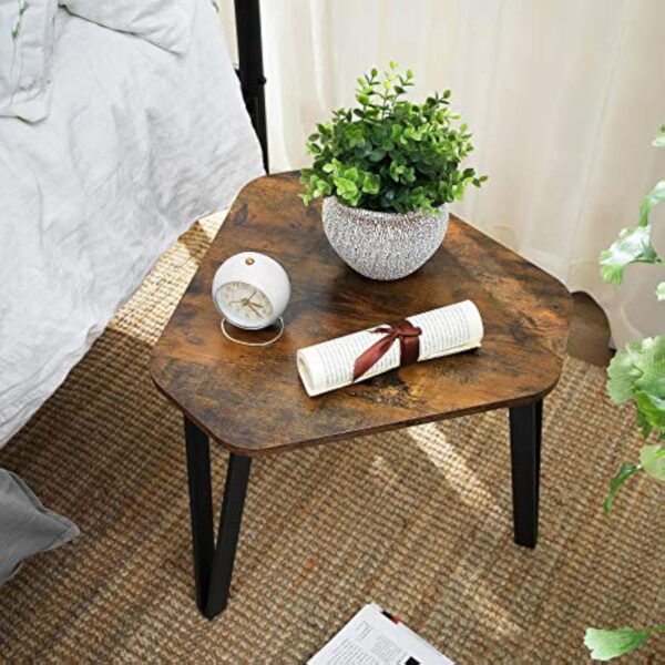 VASAGLE Petite Tables d’appointgigognes, Lot de 3, Bouts de canapé pour Salon, empilable, Robuste, Assemblage Facile, Structure en Acier, Style Industriel, Marron Rustique et Noir LNT14BX – Image 9