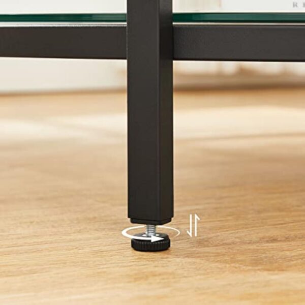 VASAGLE Table Basse, Table de Salon, Table Canapé Apéro, Façon Marbre, Support en Verre Trempé, Facile à Assembler, pour Salon, Style Moderne, Blanc Marbré et Noir d'encre LCT071B13 – Image 7