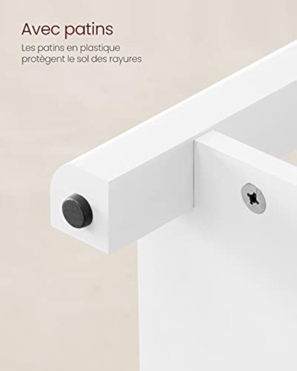 VASAGLE Table Basse, Table de Salon, Table d’Appoint, 2 Grands Tiroirs, avec Pieds, Grand Espace de Rangement, Style Marin, 80 x 80 x 45 cm, pour Salon, Brou de Noix et Blanc LCT207T14 – Image 10