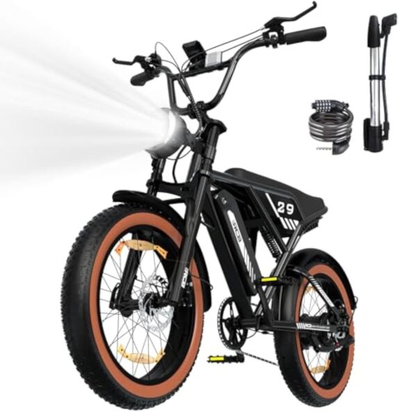 RCB 20" Vélo électrique, VTT Électrique Adulte, Batterie Amovible 48V15Ah,Moteur 250Wh, Ville E-Bike avec 7 Vitesses, Autonomie 35-90 km