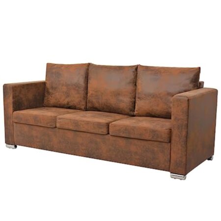 vidaXL Canapé à 3 Places Sofa de Salon Canapé de Salle de Séjour Meuble de Salon Maison Intérieur 191x73x82 cm Cuir Daim Artificiel