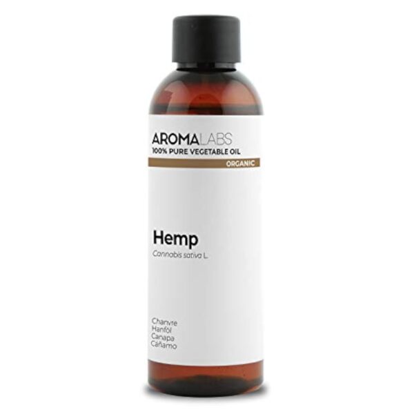 BIO - Huile végétale Chanvre - 100mL - 100% Pure, Naturelle, Pressée à froid et Certifiée AB - AROMA LABS (Marque Française)