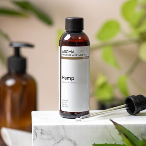 BIO - Huile végétale Chanvre - 100mL - 100% Pure, Naturelle, Pressée à froid et Certifiée AB - AROMA LABS (Marque Française) – Image 7
