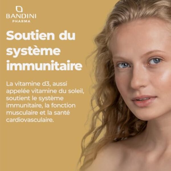 Bandini® Vitamine D3 2000 UI 365 Gélules (1 An) | Vitamin D 50μg avec Huile d’Olive Extra Vierge pour Absorption Optimale | Complément Alimentaire pour les Fonctions Osseuse, Musculaire, Immunitaire – Image 4
