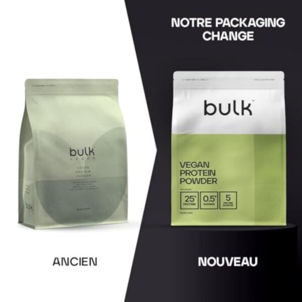 Bulk Protéines véganes en poudre, Vanille, 1 kg, Formule Nouvelle & Améliorée – Image 3