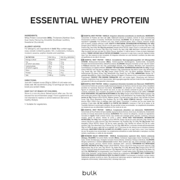 Bulk Protéines De Lactosérum Essentielles, Protéine Whey en Poudre, Vanille, 2,5kg – Image 3