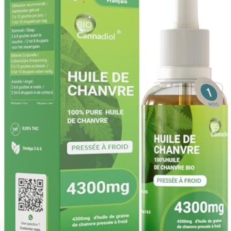 CANNADIOL | Huile 4300mg de Graines de Chanvre Pressée à Froid | Relaxation Harmonieuse | 100% Naturelle - Formule Premium | Fabriquée en France