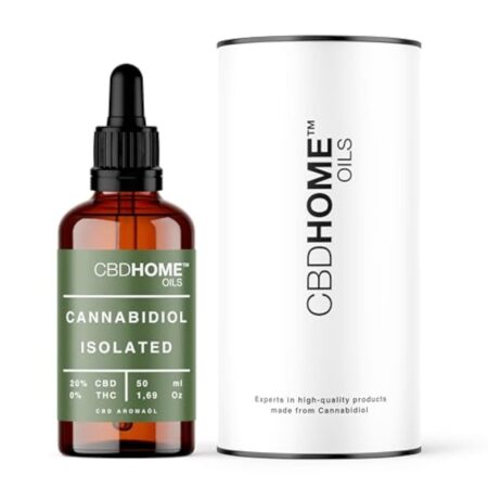 CBD HOME Oils - Huile de CBD 20% 50 ml - Isolé - Huile de Coco (MCT) et Chanvre Biologique Enrichi avec 10.000 mg de CBD Pur et Omega 3-6-9. Huile de CBD Certifié - Fabrication UE