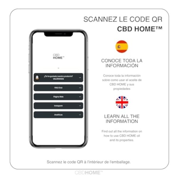 CBD HOME Oils - Huile de CBD 20% 50 ml - Isolé - Huile de Coco (MCT) et Chanvre Biologique Enrichi avec 10.000 mg de CBD Pur et Omega 3-6-9. Huile de CBD Certifié - Fabrication UE – Image 9