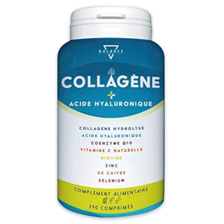 COLLAGENE HYDROLISE 2000MG - 240 COMPRIMÉS | Collagene et Acide Hyaluronique | Collagène, Acide Hyaluronique, Coenzyme Q10, Vitamine C, Biotine et Zinc pour la Peau, les Os et les Articulations