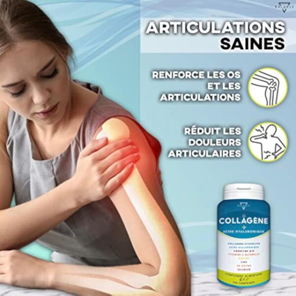 COLLAGENE HYDROLISE 2000MG - 240 COMPRIMÉS | Collagene et Acide Hyaluronique | Collagène, Acide Hyaluronique, Coenzyme Q10, Vitamine C, Biotine et Zinc pour la Peau, les Os et les Articulations – Image 6
