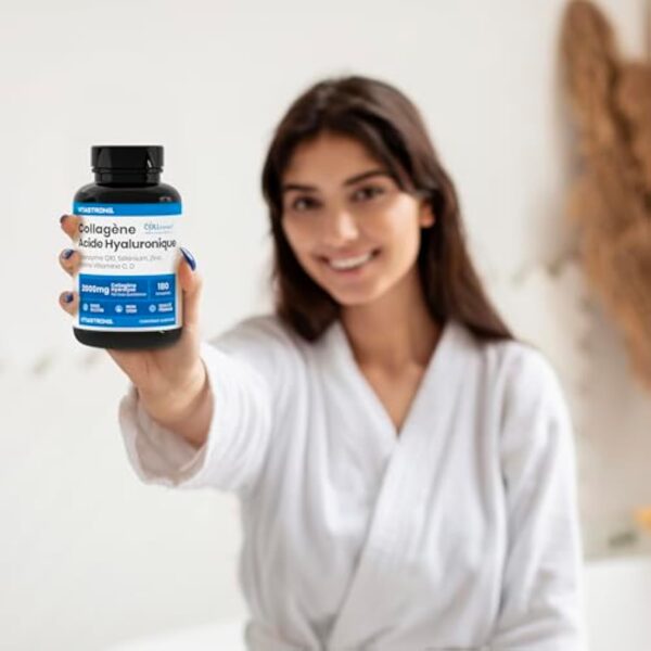 COLLAGENE et ACIDE HYALURONIQUE Vitastrong - 2000mg Collagène COLLinstant® avec Biotine, Coenzyme Q10, Zinc, Sélénium, Vitamine C, Vitamine D - Formule Efficace - Qualité Premium – Image 7